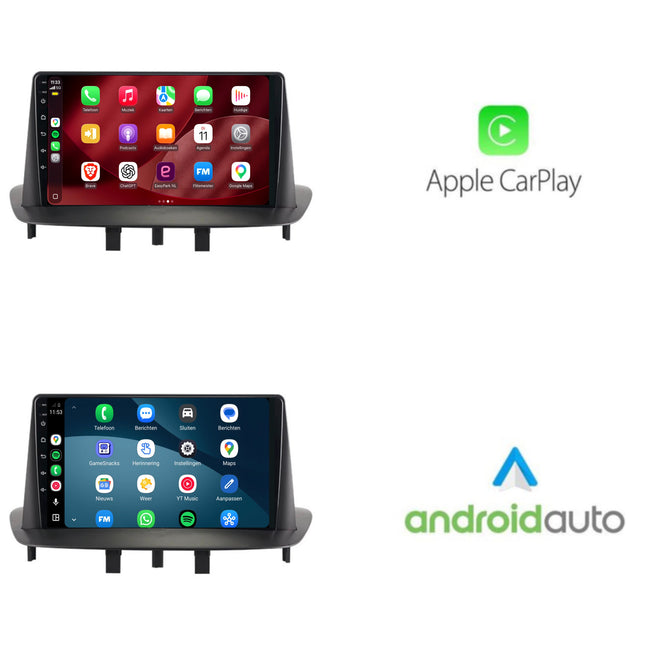 Renault Mégane III-radio med CarPlay og Android Auto | 2008 til og med 2016 | 9 tommer | Android 15 | CTX-7176