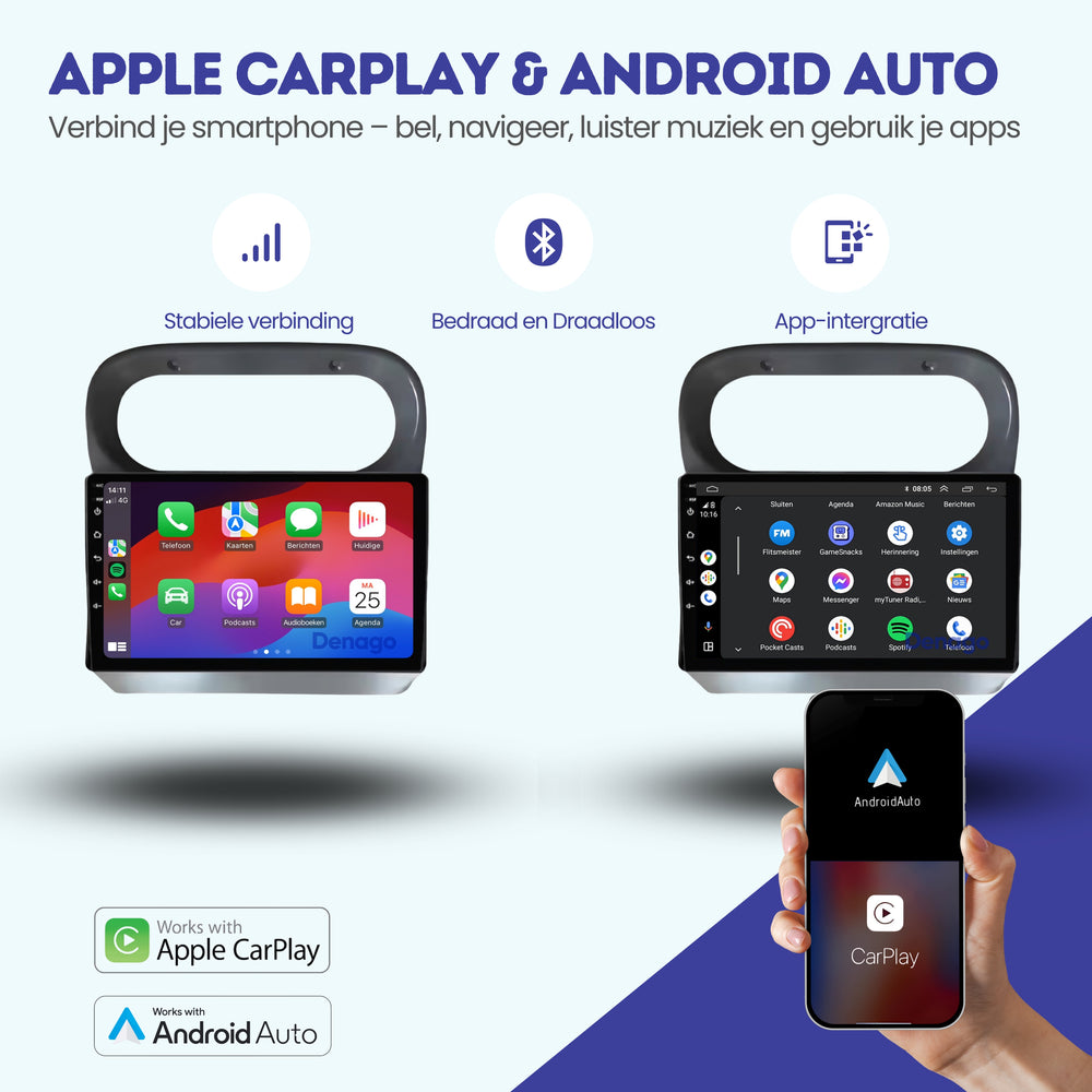 Renault Twingo CarPlay car radio | 1998 to 2006 | Denago DNG-A302 | 9 inches | Android 13 | Wireless CarPlay & Android Auto