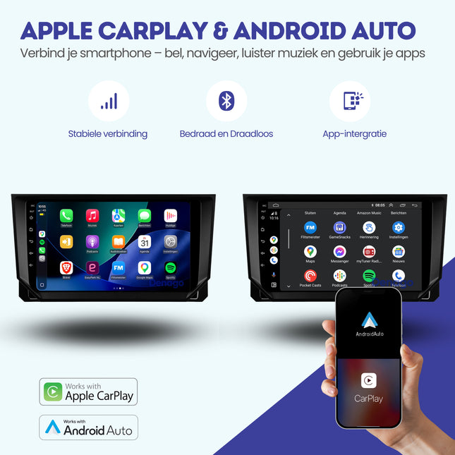 Seat Ibiza CarPlay autoradio | 2018 t/m 2026 | Denago DNG-A404 | 9 inch | Android 13 | Draadloos CarPlay & Android Auto