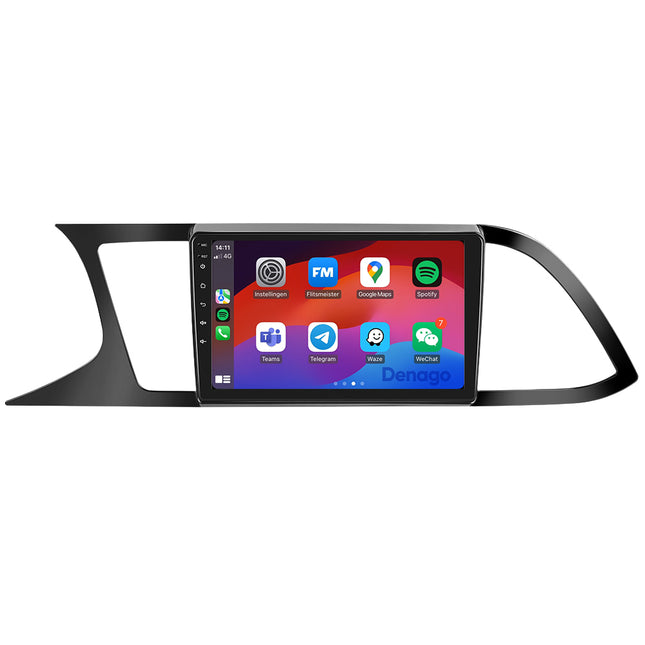 Seat Leon CarPlay autoradio | Matt Zwart | 2013 t/m 2020 | Denago DNG-A395 | 9 inch | Android 13 | Draadloos CarPlay & Android Auto