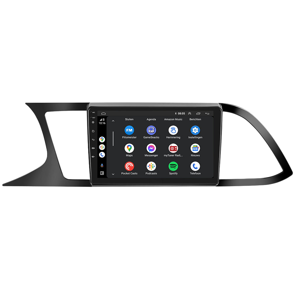 Seat Leon | Matt Zwart | Android 13 | Autoradio | 2013 t/m 2020 | CarPlay & Android Auto