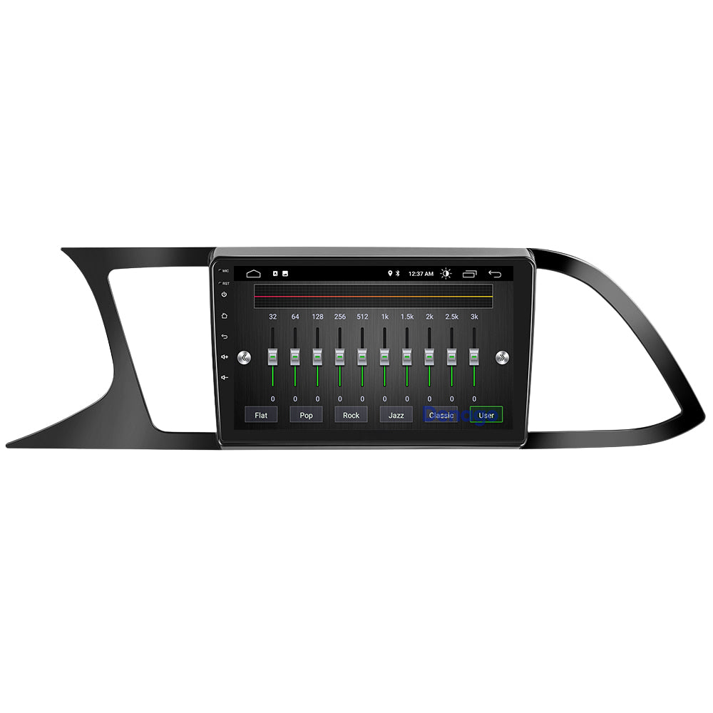 Seat Leon CarPlay car radio | Matt Black | 2013 to 2020 | Denago DNG-A395 | 9 inches | Android 13 | Wireless CarPlay & Android Auto