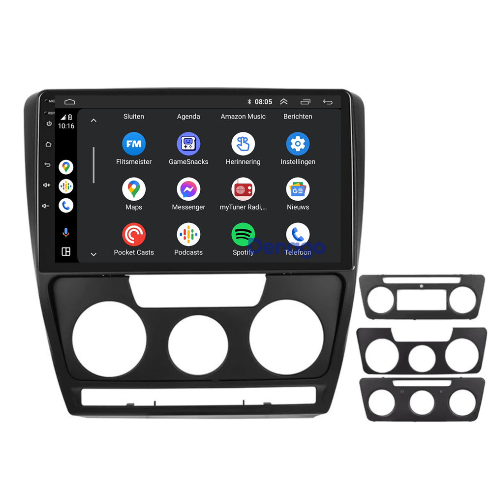 Autoradio compatible CarPlay pour Skoda Octavia (2007-2012) | Denago DNG-A282 | Écran 9 pouces | Android 13 | CarPlay sans fil & Android Auto