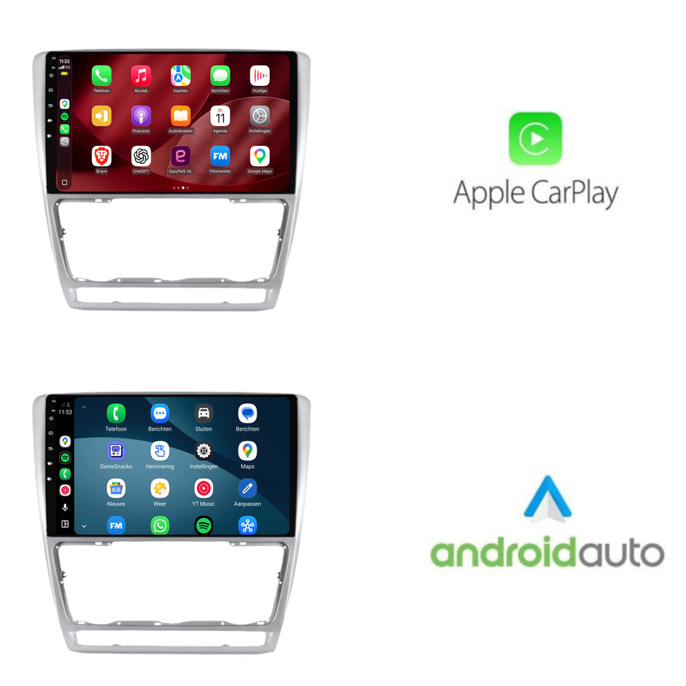 Skoda Octavia | Android 15 | 10 inch Autoradio | 2006 t/m 2013 | CarPlay & Android Auto