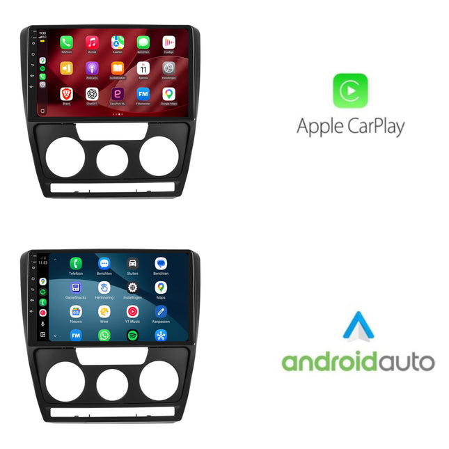 Skoda Octavia-radio med CarPlay och Android Auto | 2007–2012 | 9 tum | Android 15 | CTX-7282