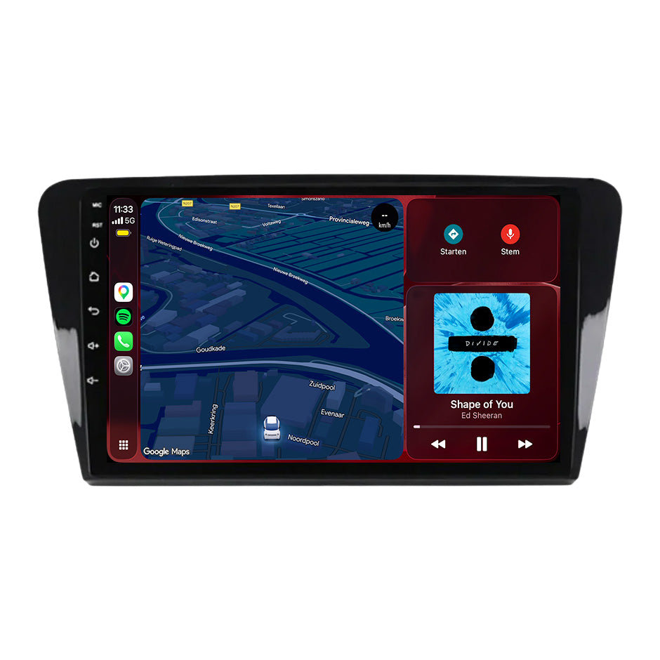 Skoda Rapid-radio med CarPlay och Android Auto | 2012–2019 | 9 tum | Android 15 | CTX-7211