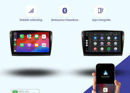Skoda Superb CarPlay autoradio | 2008 t/m 2014 | Denago DNG-A348 | 9 inch | Android 13 | Draadloos CarPlay & Android Auto