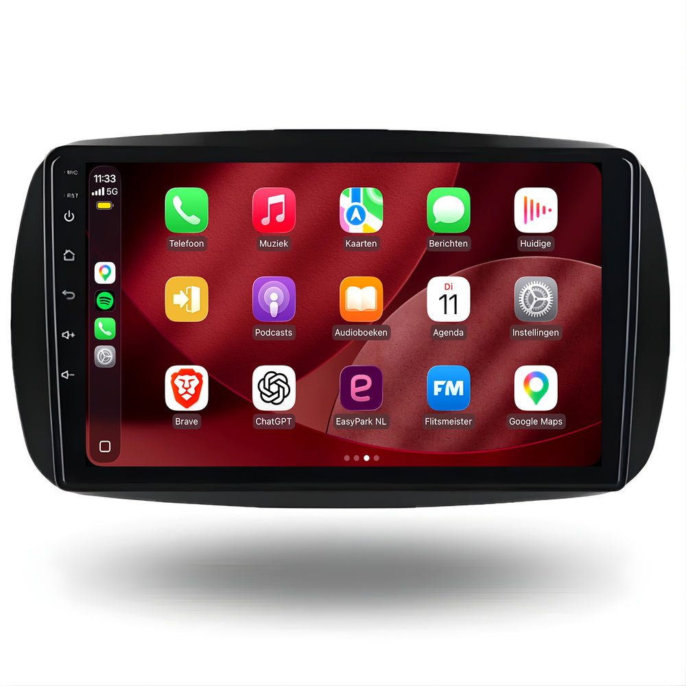 Smart Fortwo & Forfour Radio mit CarPlay & Android Auto | 2015–2019 | 9 Zoll | Android 15 | CTX-7197