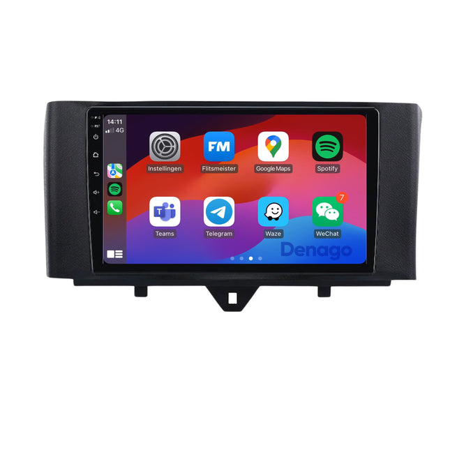 Smart Fortwo CarPlay car radio | 2011 to 2015 | Denago DNG-A46 | 9 inches | Android 13 | Wireless CarPlay & Android Auto