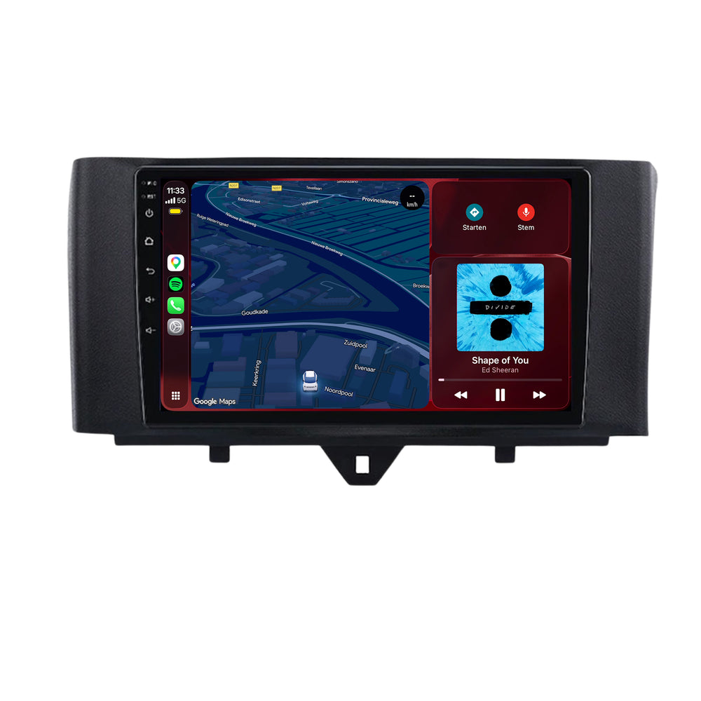 Smart Fortwo | Android 15 | 9 inch Autoradio | 2011 t/m 2015 | CarPlay & Android Auto