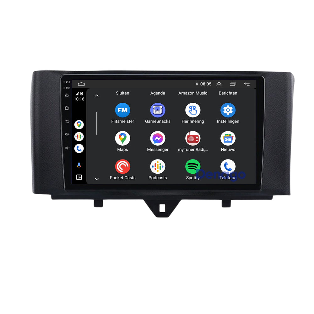 Smart Fortwo CarPlay autoradio | 2011 t/m 2015 | Denago DNG-A46 | 9 inch | Android 13 | Draadloos CarPlay & Android Auto
