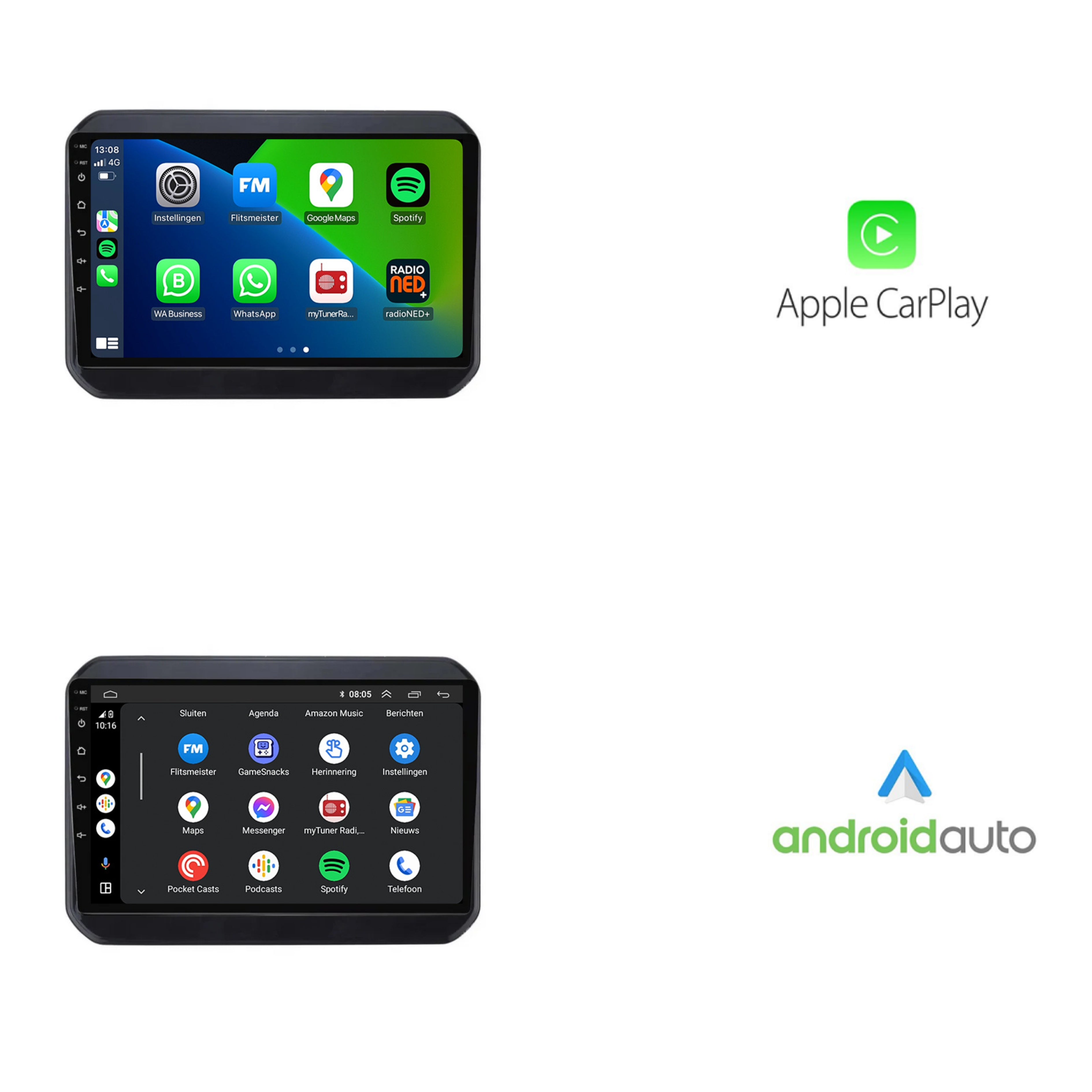 Carplay Draadloze Adapter voor Suzuki Ignis 2016-2023, 2-in-1 Carplay Draadloze Adapter voor Suzuki Ignis 2016-2023, 2-in-1