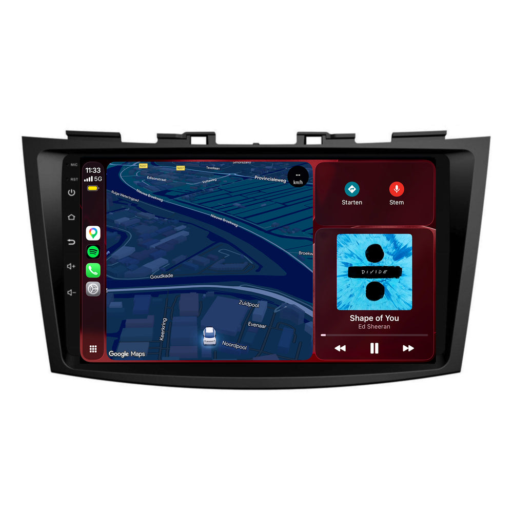 راديو Suzuki Swift مع CarPlay وAndroid Auto | 2011–2017 | 9 بوصة | Android 15 | CTX-7251