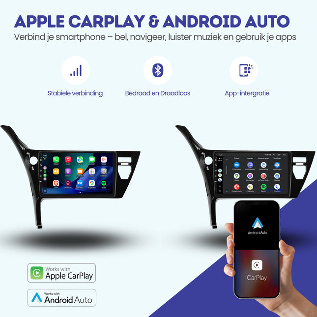 Toyota Auris Hybride CarPlay autoradio | 2015 t/m 2019 | Denago DNG-A456 | 9 inch | Android 13 | Draadloos CarPlay & Android Auto