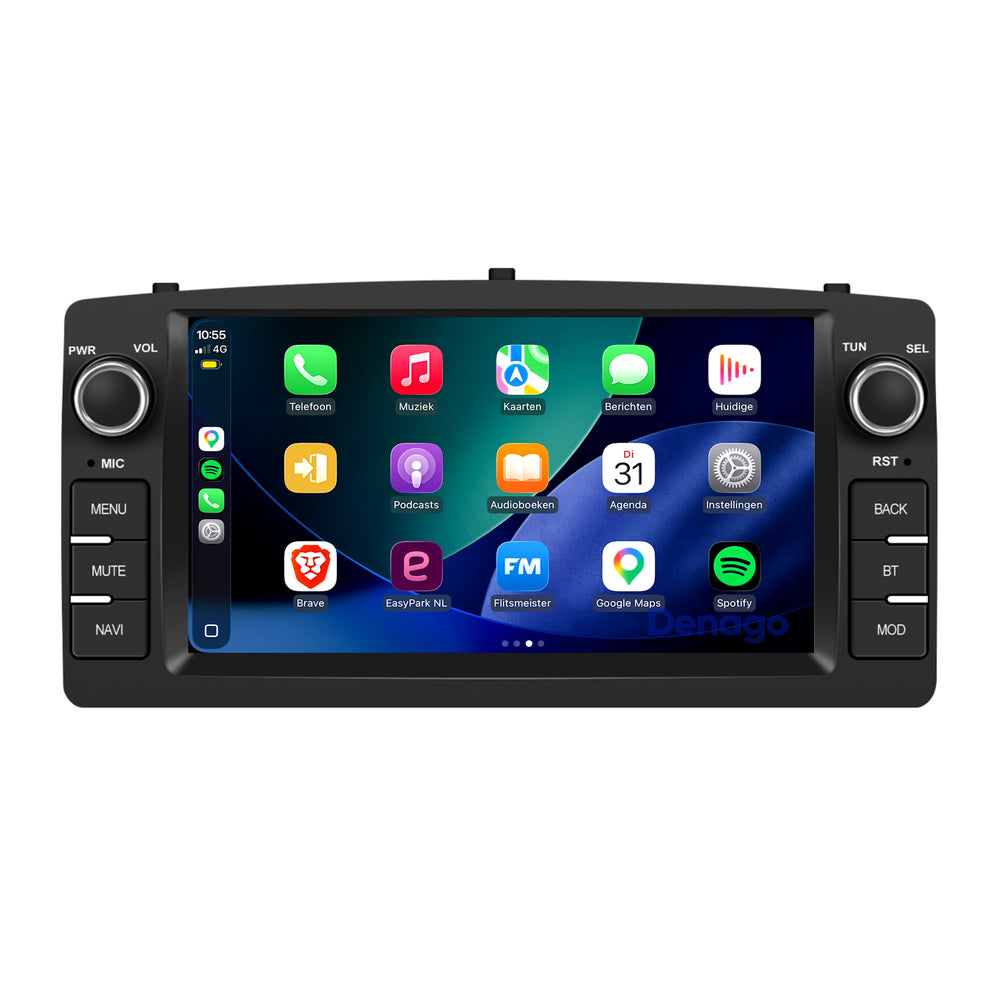 Toyota Corolla E120 CarPlay autoradio | 2002 t/m 2007 | Denago DNG-1144 | 7 inch | Android 13 | Draadloos CarPlay & Android Auto | 2GB + 64GB