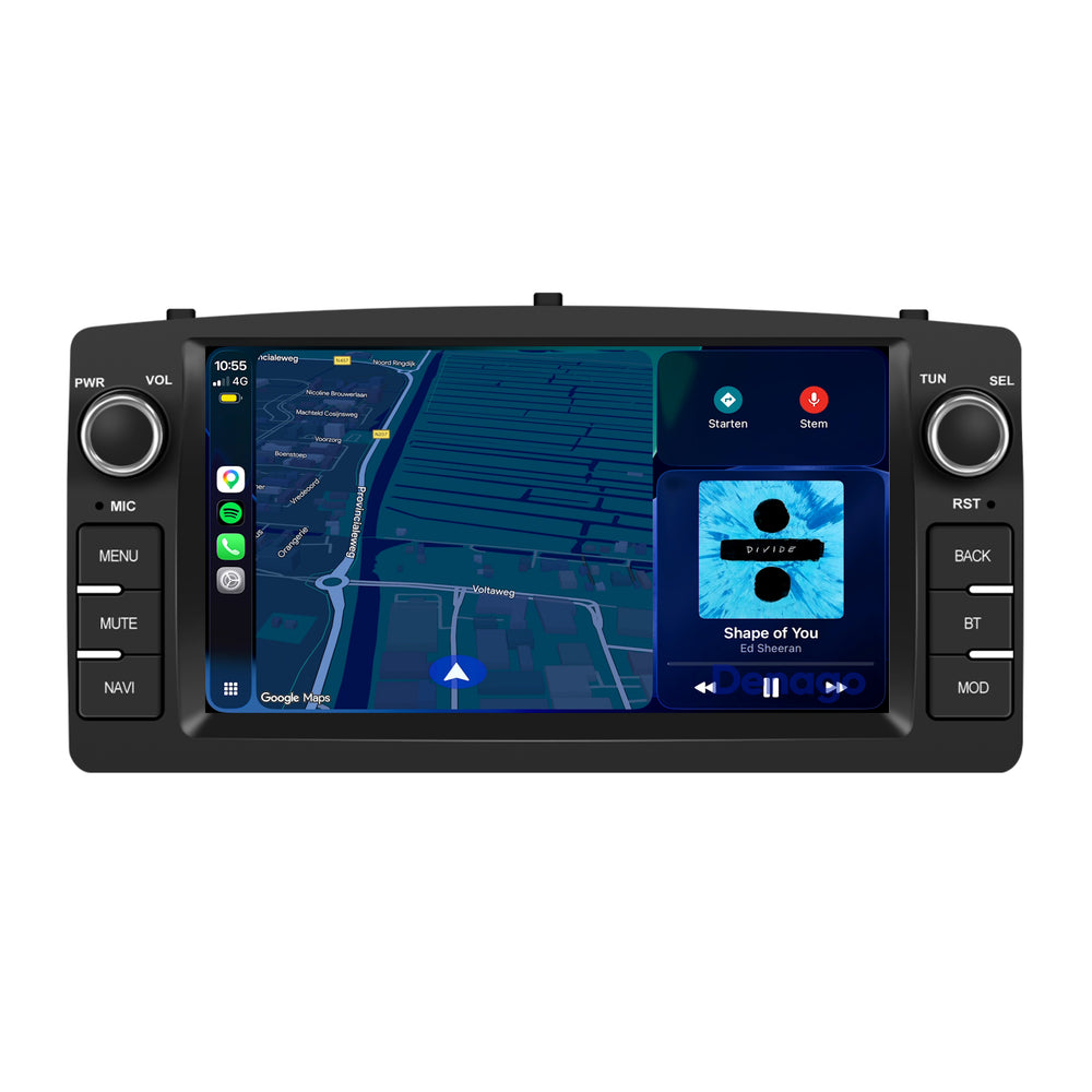 Toyota Corolla E120 CarPlay autoradio | 2002 t/m 2007 | Denago DNG-1144 | 7 inch | Android 13 | Draadloos CarPlay & Android Auto | 2GB + 64GB