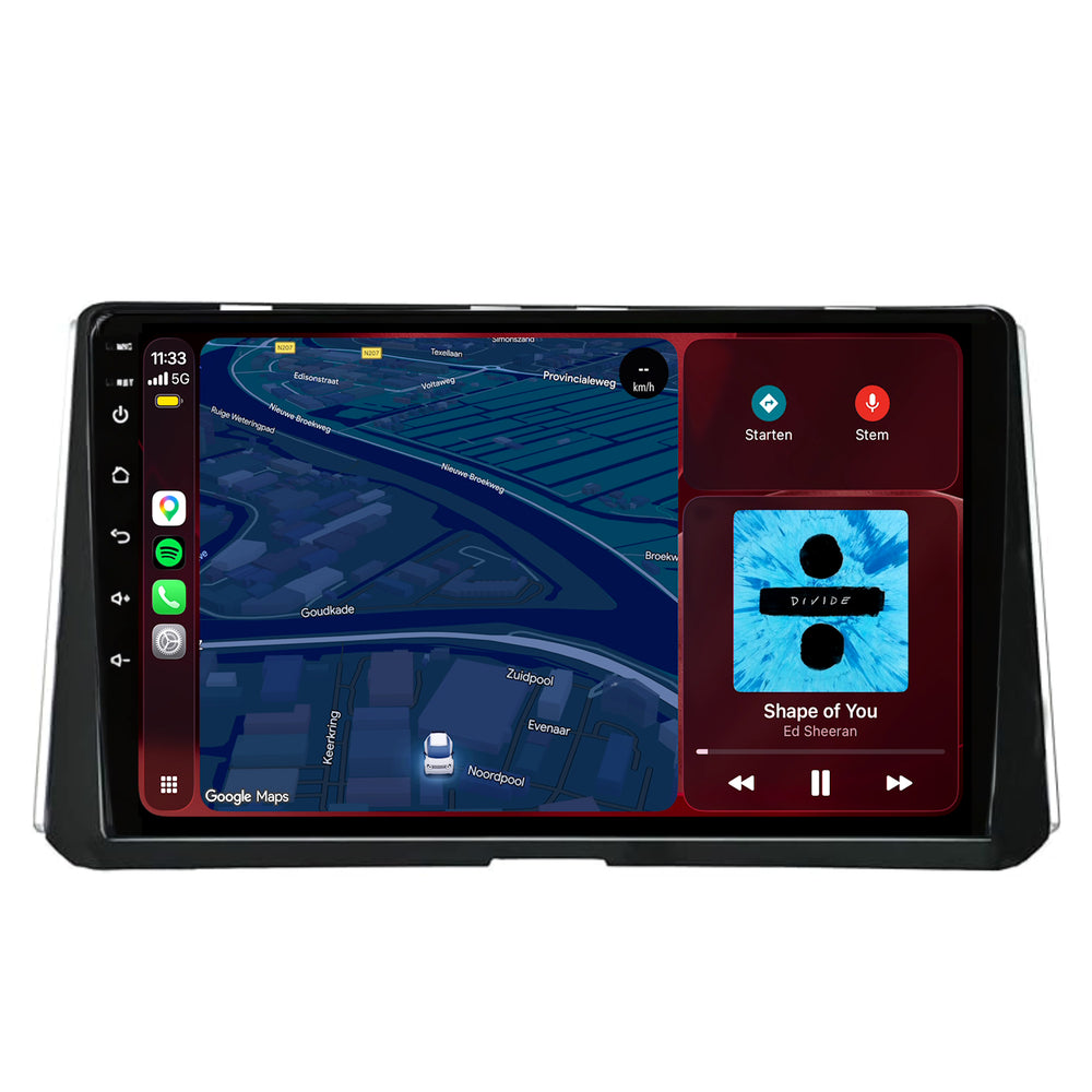 Toyota Corolla CarPlay & Android Auto radio | 2018 t/m 2020 | 9 inch | Android 15 | Zwart | CTX-7144