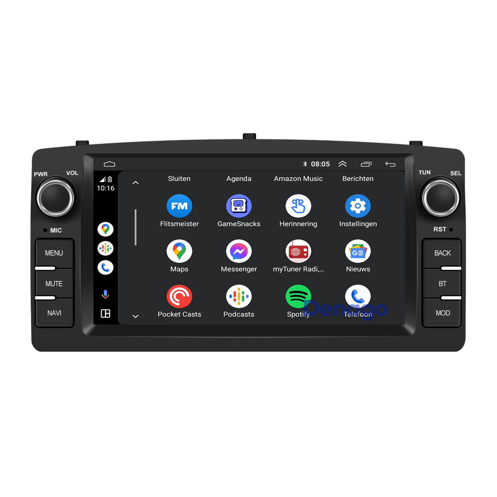 Toyota Corolla E120 CarPlay autoradio | 2002 t/m 2007 | Denago DNG-1144 | 7 inch | Android 13 | Draadloos CarPlay & Android Auto | 2GB + 64GB
