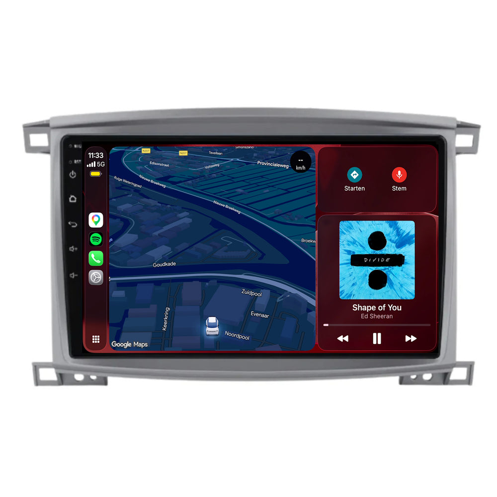 Autoradio CarPlay e Android Auto per Toyota Land Cruiser 100 | 2005–2007 | 9 pollici | Android 15 | CTX-7310
