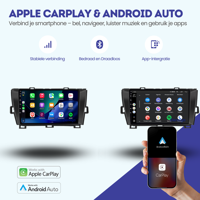 Toyota Prius CarPlay autoradio | 2009 t/m 2015 | Denago DNG-A397 | 9 inch | Android 13 | Draadloos CarPlay & Android Auto