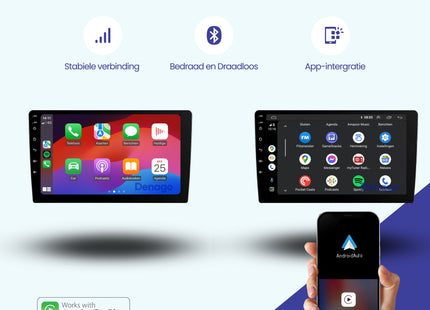Toyota Yaris CarPlay autoradio | 1999 t/m 2005 | Denago DNG-A350 | 9 inch | Android 13 | Draadloos CarPlay & Android Auto