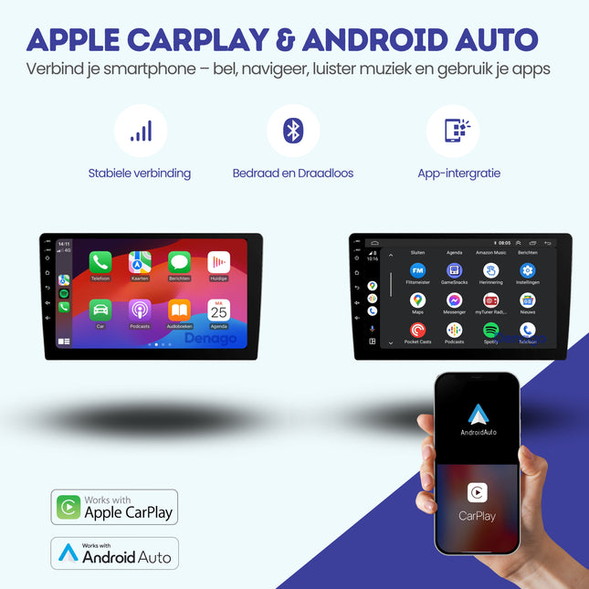 Toyota Yaris CarPlay autoradio | 1999 t/m 2005 | Denago DNG-A350 | 9 inch | Android 13 | Draadloos CarPlay & Android Auto