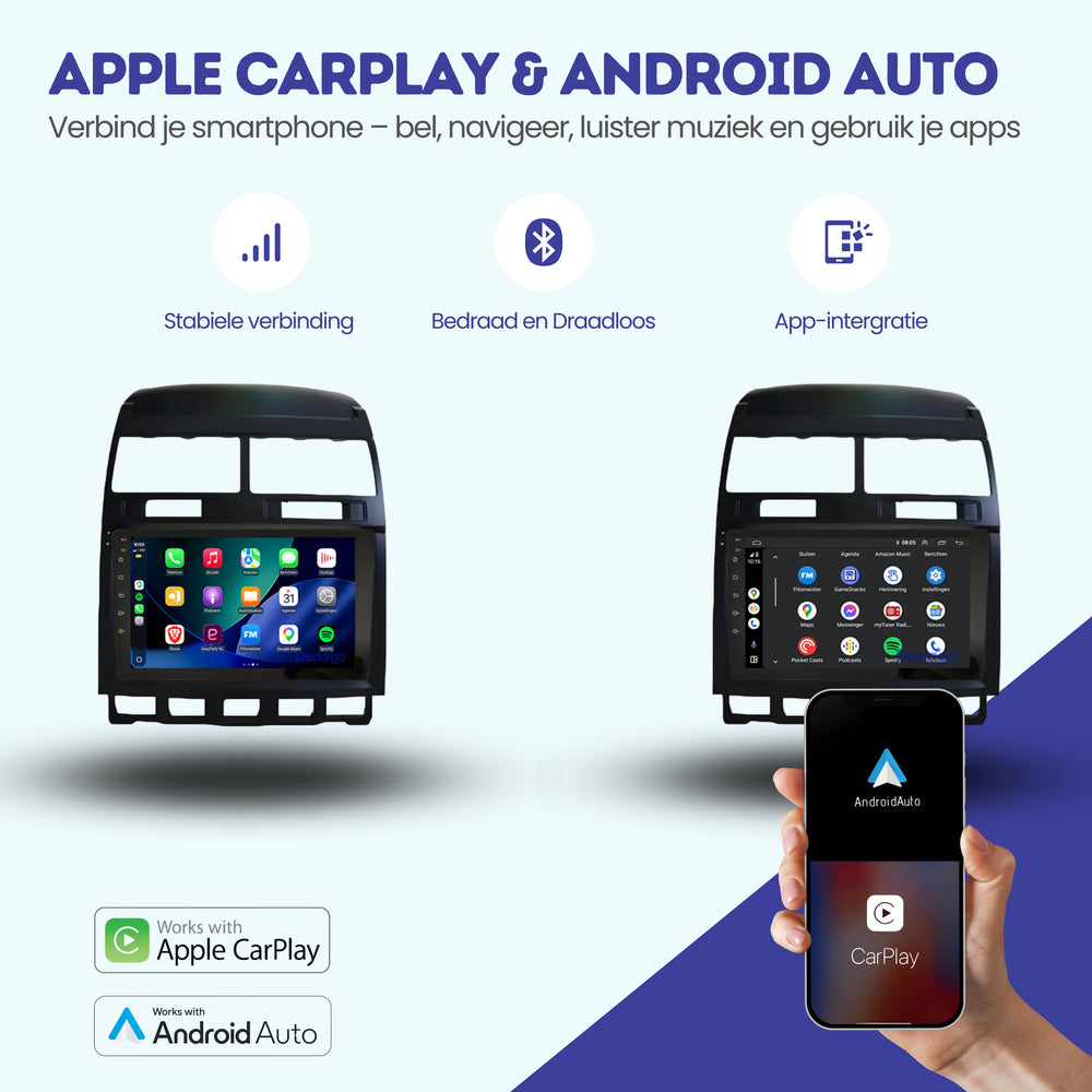 Volkswagen Touareg CarPlay autoradio | 2002 t/m 2010 | Denago DNG-A326 | 9 inch | Android 13 | Draadloos CarPlay & Android Auto