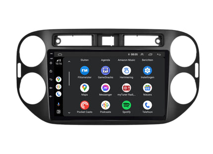 Volkswagen Tiguan | Android 13 | Autoradio | 2007 t/m 2015 | CarPlay & Android Auto | Glans Zwart