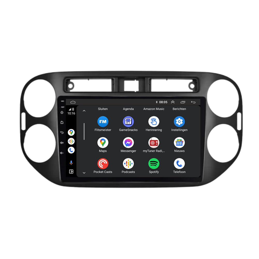 Volkswagen Tiguan | Android 13 | Car radio | 2007 to 2015 | CarPlay & Android Auto | Gloss Black