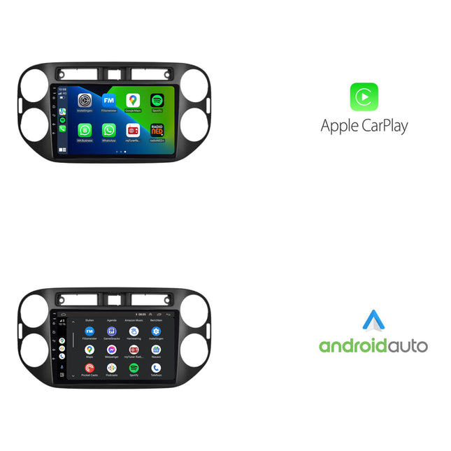 Volkswagen Tiguan | Android 13 | Autoradio | 2007 t/m 2015 | CarPlay & Android Auto | Glans Zwart