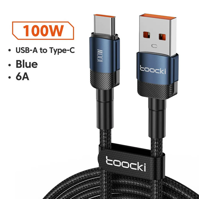 USB-A naar USB-C Kabel 2 Meter | Geschikt voor CarPlay & Android Auto | Blauw