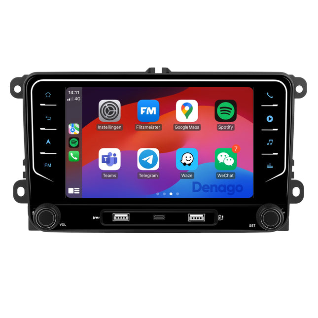 Volkswagen Golf 6 CarPlay autoradio | 2009 t/m 2012 | Denago DNG-3819-GG | 7 inch | Android 13 | Draadloos CarPlay & Android Auto