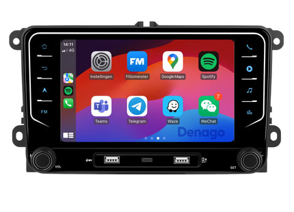 Seat Leon | Alhambra | Toledo | CarPlay autoradio | 2009 t/m 2015 | Denago DNG-3819-SE | 7 inch | Android 13 | Draadloos CarPlay & Android Auto