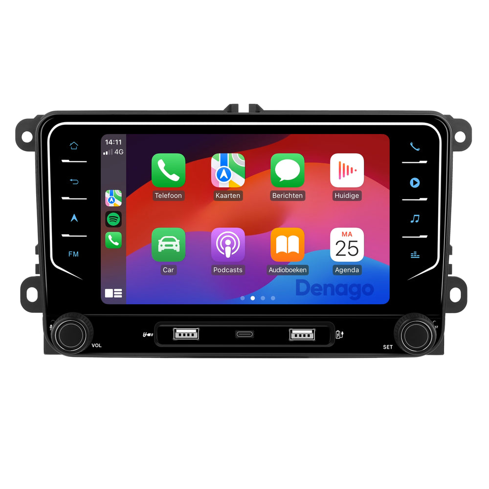 Skoda Fabia CarPlay car radio | 2009 to 2013 | Denago DNG-3819-SF | 7 inches | Android 13 | Wireless CarPlay & Android Auto
