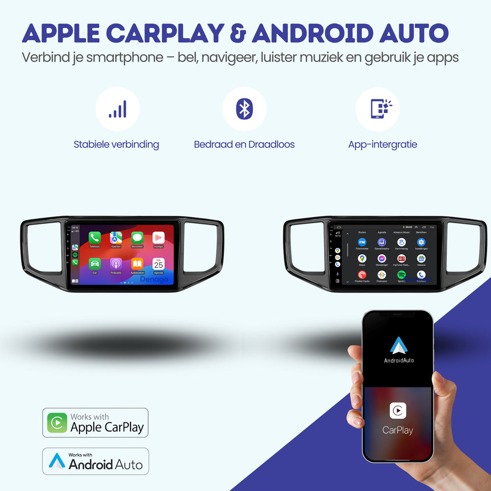 Volkswagen Amarok CarPlay autoradio | 2016 t/m 2022 | Denago DNG-A58 | 9 inch | Android 13 | Draadloos CarPlay & Android Auto