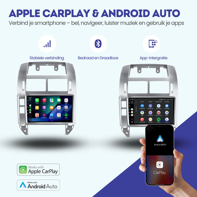 Volkswagen Polo CarPlay autoradio | 1999 t/m 2009 | Denago DNG-A399 | 9 inch | Android 13 | Draadloos CarPlay & Android Auto