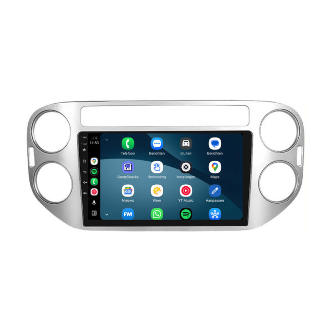 راديو Volkswagen Tiguan مع CarPlay وAndroid Auto | من 2007 حتى 2015 | 9 بوصات | Android 15 | فضي | CTX-7120