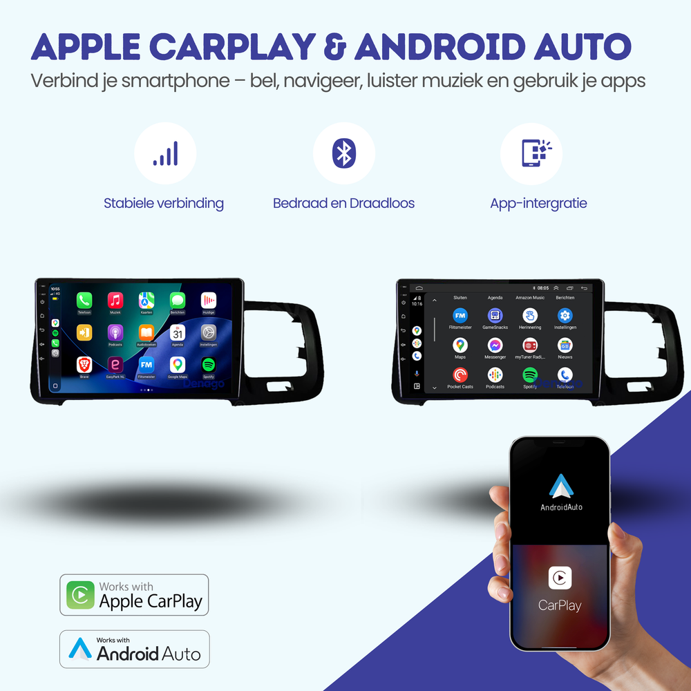 Volvo S60 CarPlay autoradio | 2010 t/m 2018 | Denago DNG-A489 | 9 inch | Android 13 | Draadloos CarPlay & Android Auto