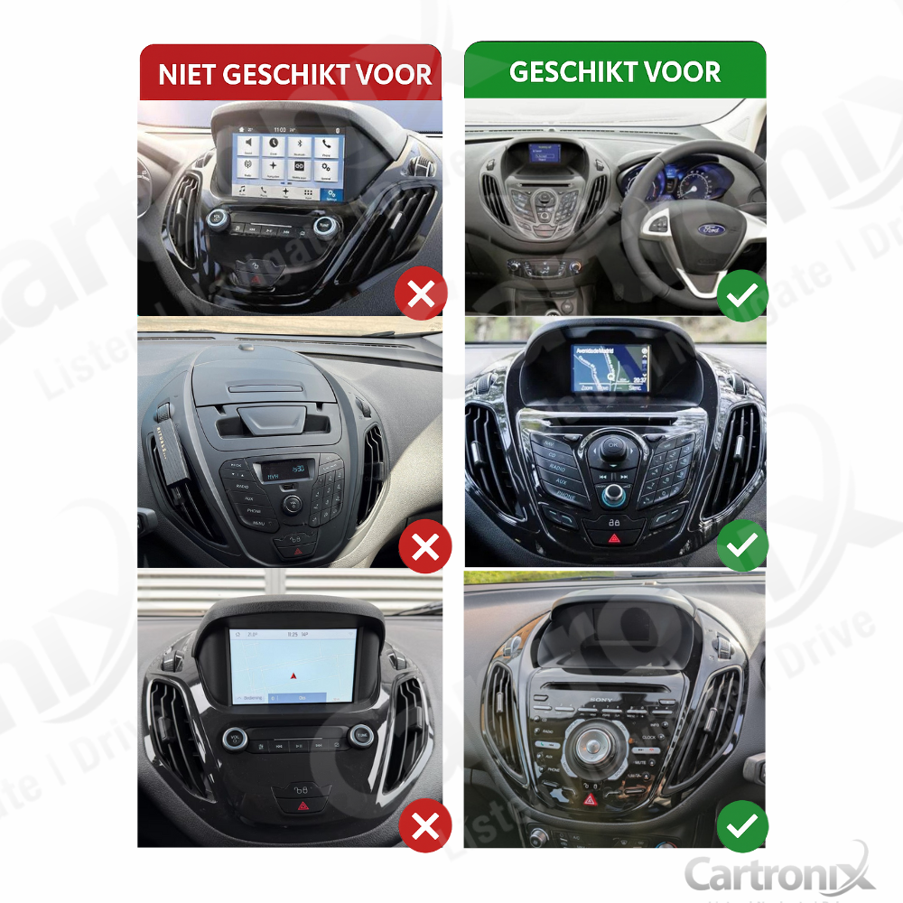 Ford B-Max | Transit Courier | Tourneo | CarPlay autoradio | 2012 t/m 2018 | Android 15 | 4+64GB | 8-Core | Carplay & Android Auto