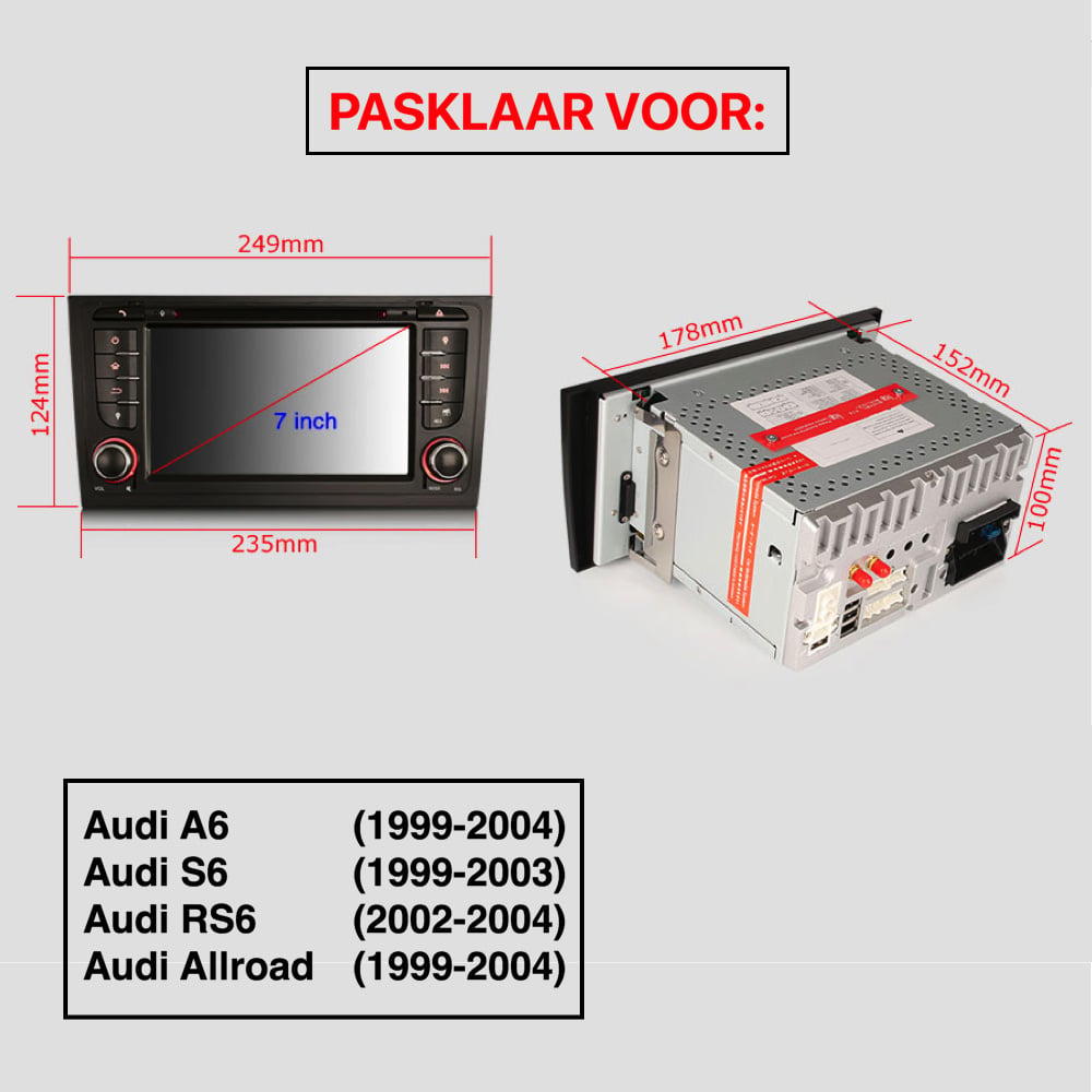 Radio para coche con navegación Audi A6 EU | S6 RS6 todo camino | Bluetooth | androide 13