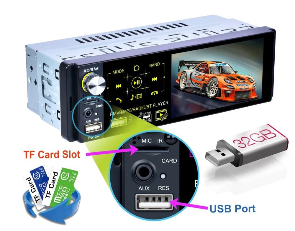 Enkel Din Autoradio met scherm en camera | Bluetooth & USB
