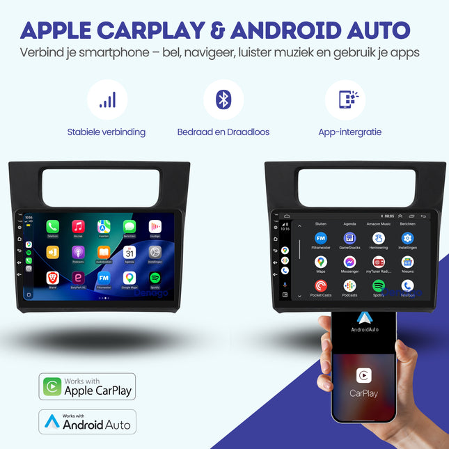 Volkswagen Caddy CarPlay autoradio | 2015 t/m 2018 | Denago DNG-A442 | 7 inch | Android 13 | Draadloos CarPlay & Android Auto