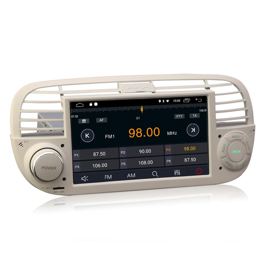 Fiat 500 CarPlay | 2007 t/m 2015 | Android 12 autoradio beige