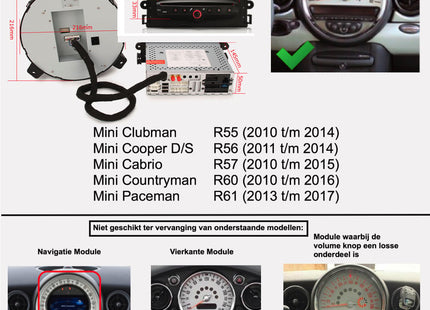 Mini Cooper CarPlay Autoradio | 2006 t/m 2013 | Android Auto