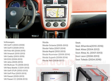 CarPlay Android 13 voor Volkswagen | 4GB | 8 INCH | Android auto