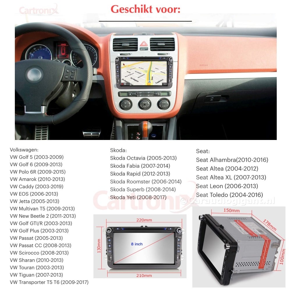 CarPlay Android 13 para Volkswagen Amarok | 2010 a 2020 | 4GB | 8 PULGADAS | coche android