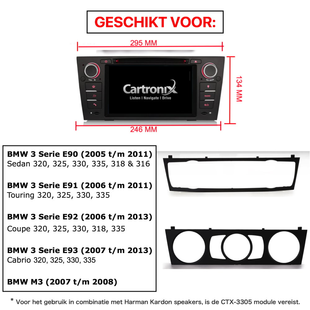 Radio Coche BMW Serie 3 Carplay | Androide 13 | Android Auto