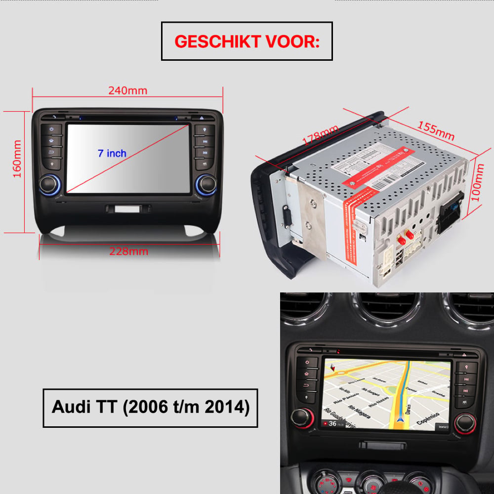 Audi TT Autoradio | Draadloos CarPlay | Android 13