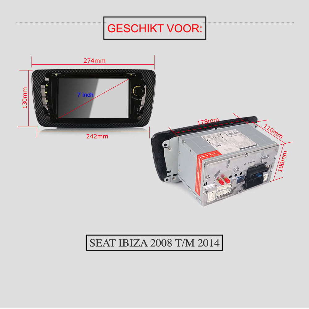 Seat Ibiza CarPlay | EU Navigatie | 4GB/64GB | Android 13