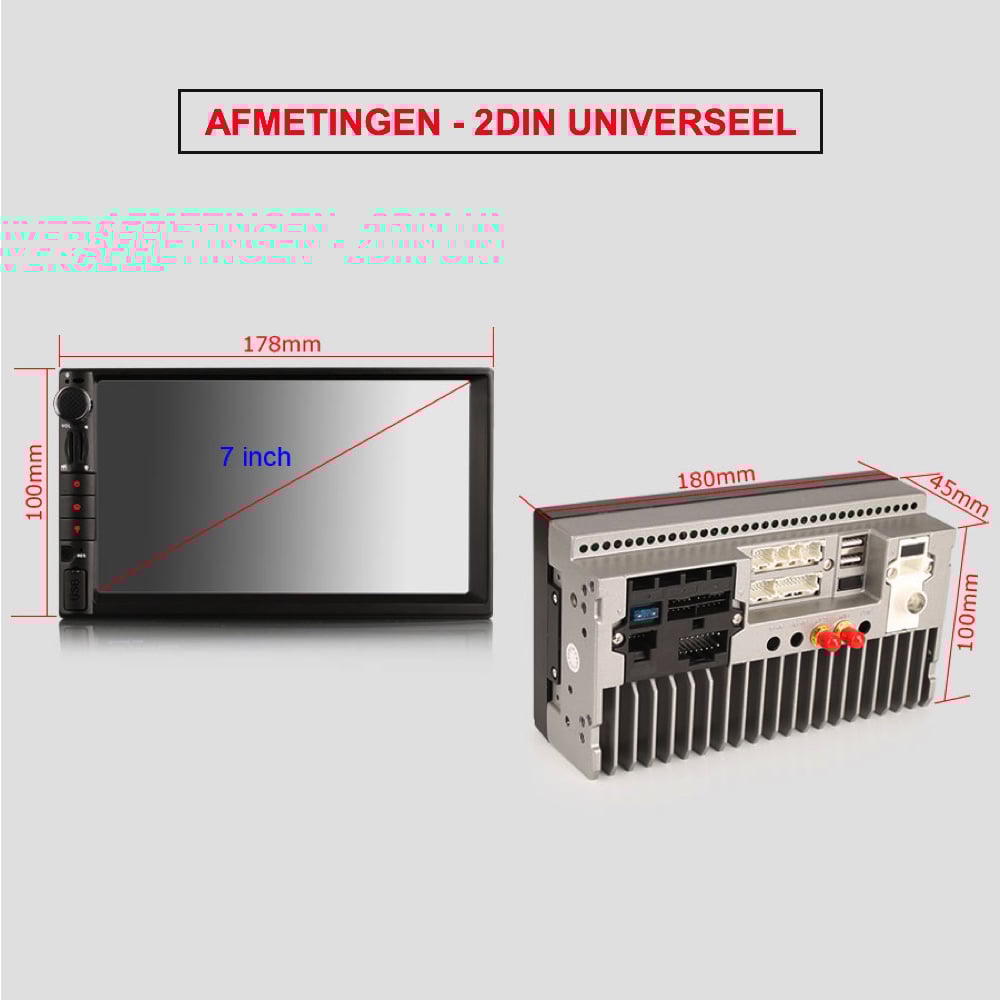 Dubbel-din autoradio | CarPlay | 4GB/64GB | Android Auto